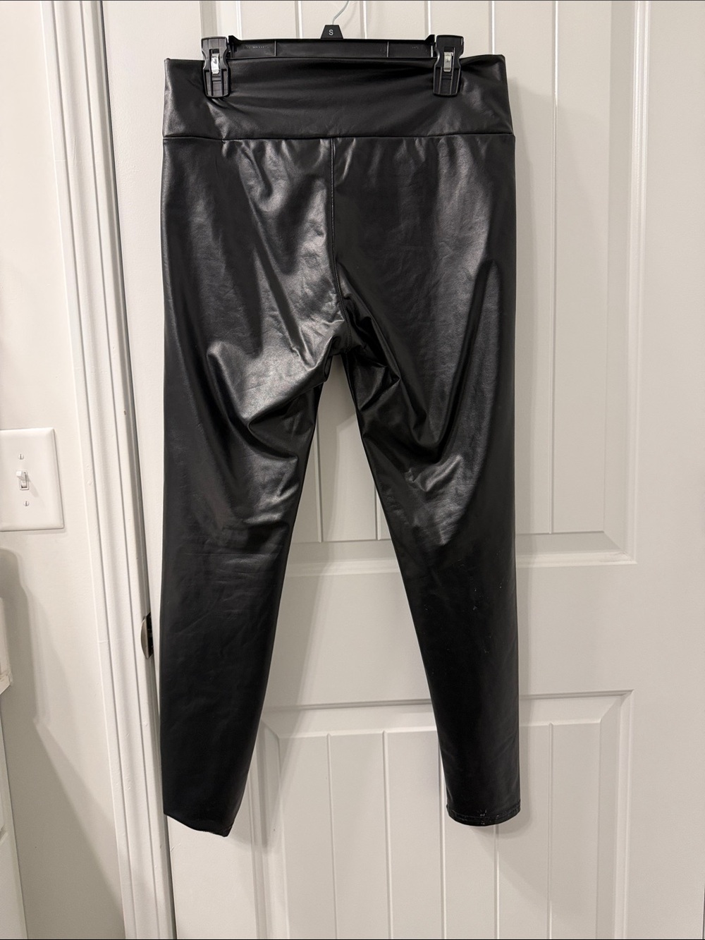 Xl 14-16 Faux Leather Leggings for Women, Tummy Control Fleece-Lined